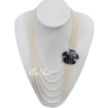 4mm 6strands Layer Fashion Pearl Necklace